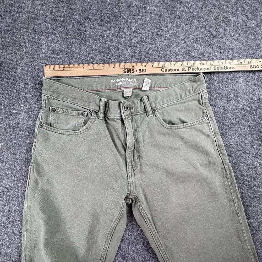 Banana Republic Vintage Straight Jeans Men's 32x32 Green Workwear Heritage